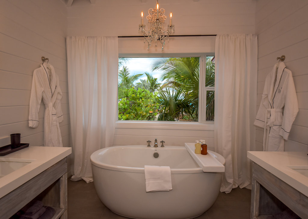The Master Bathroom at The Salt House, Exuma, Bahamas